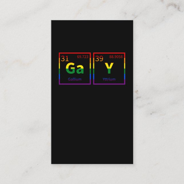 Gay Chemist LGBTQ Chemistry Rainbow Colours Business Card (Front)