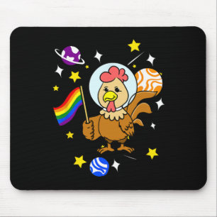 Gay Chicken In Space Gay Pride _1 Mouse Mat