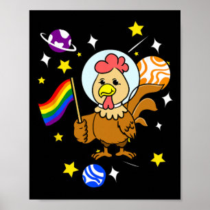 Gay Chicken In Space Gay Pride _1 Poster