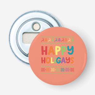 Gay Christmas Funny LGBT Happy Holigays Rainbow Bottle Opener