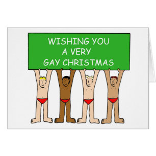 Gay Christmas Humor Cartoon Men in Underpants