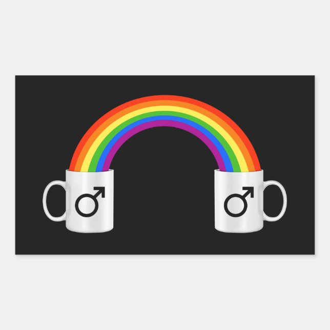 Gay Coffee Date T-Shirt Rectangular Sticker (Front)