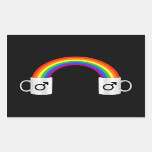 Gay Coffee Date T-Shirt Rectangular Sticker