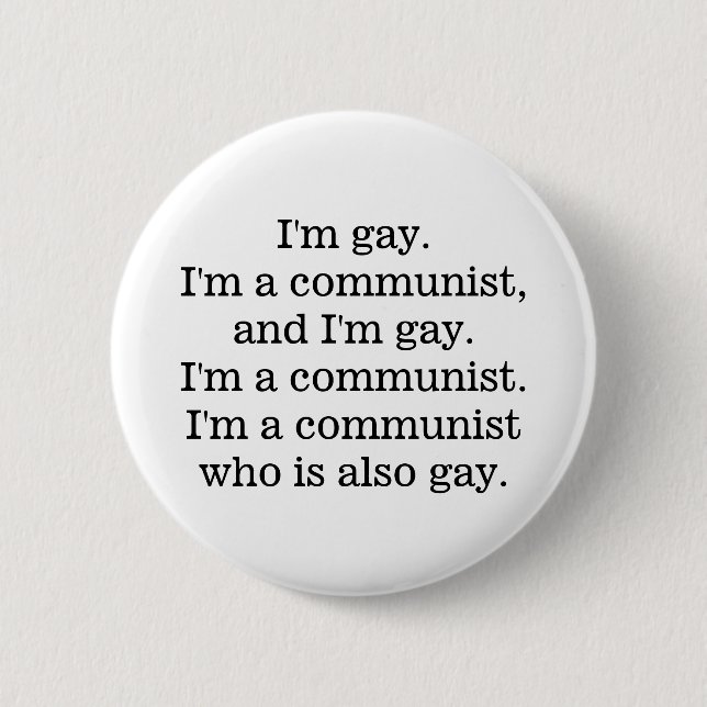gay communist 6 cm round badge (Front)