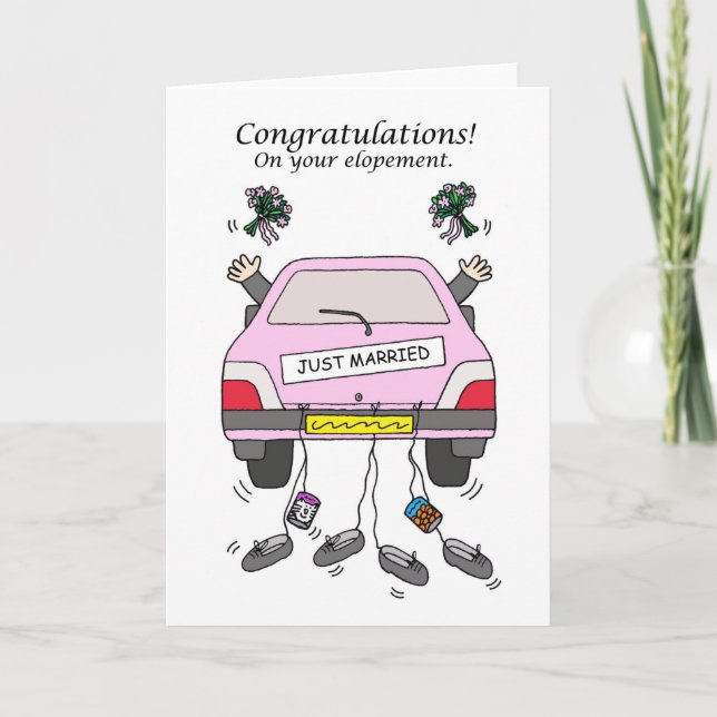 Gay Couple Elopement Congratulations Card (Front)