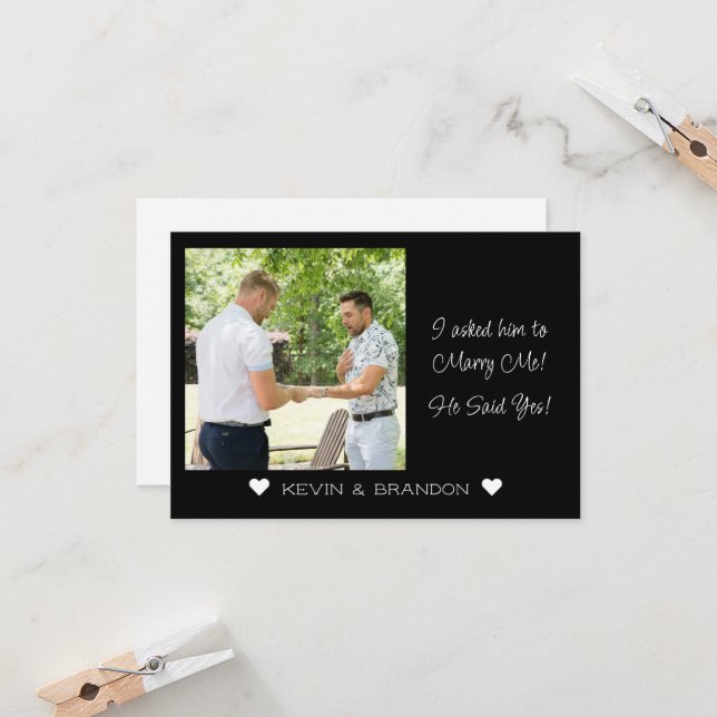 Gay Couple Engagement Announcement (Front/Back In Situ)