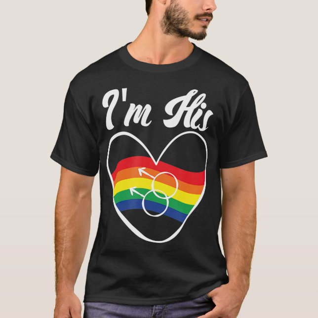 Gay Couple Gifts Matching LGB Im His Gay Pride T-Shirt (Front)
