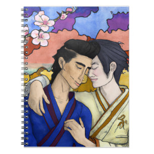 Gay Couple In The Style Of Ukiyo-e Japanese Art Notebook