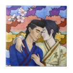 Gay Couple In The Style Of Ukiyo-e Japanese Art Tile<br><div class="desc">Gay Couple In The Style Of Ukiyo-e Japanese Art</div>