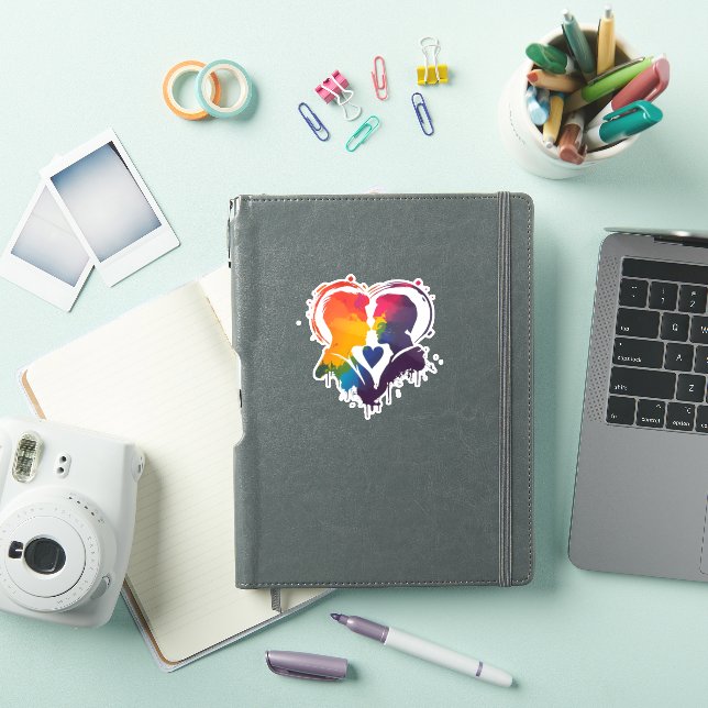 Gay Couple Rainbow Heart (iPad Cover)