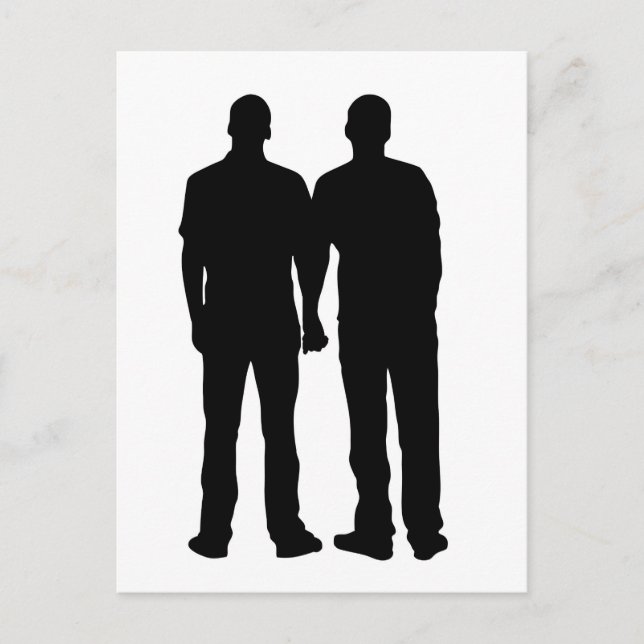 Gay Couple Silhouette Postcard (Front)