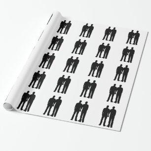 Gay Couple Silhouette Wrapping Paper