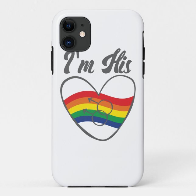 Gay Couples Matching LGBT I'm His Gay Pride Case-Mate iPhone Case (Back)