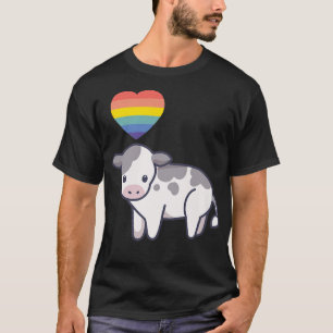 Gay Cow LGBTQ Pride Flag Lesbian Kawaii Anime Aest T-Shirt