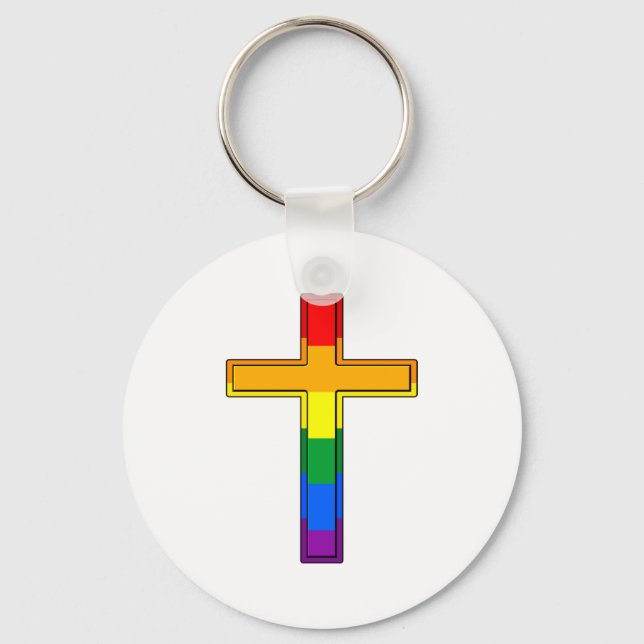 Gay Cross Key Ring (Front)