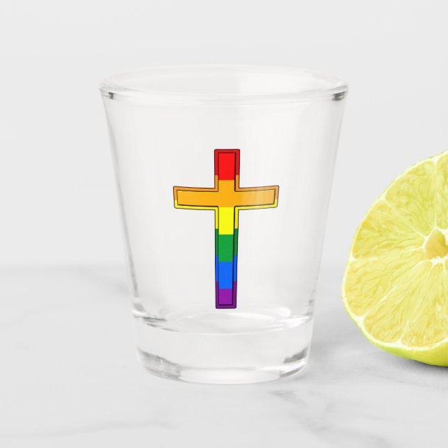 Gay Cross Shot Glass (Front)