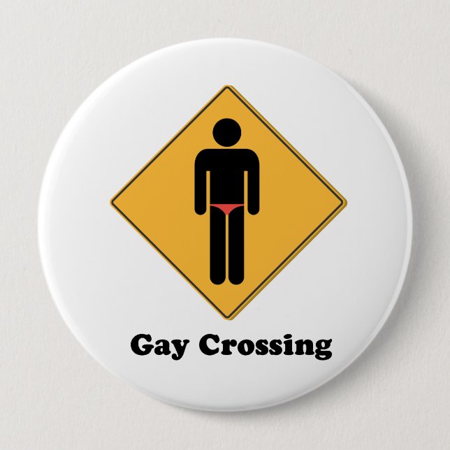 Gay Crossing 10 Cm Round Badge (Front)