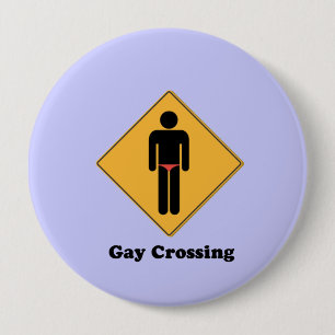 GAY CROSSING 10 CM ROUND BADGE