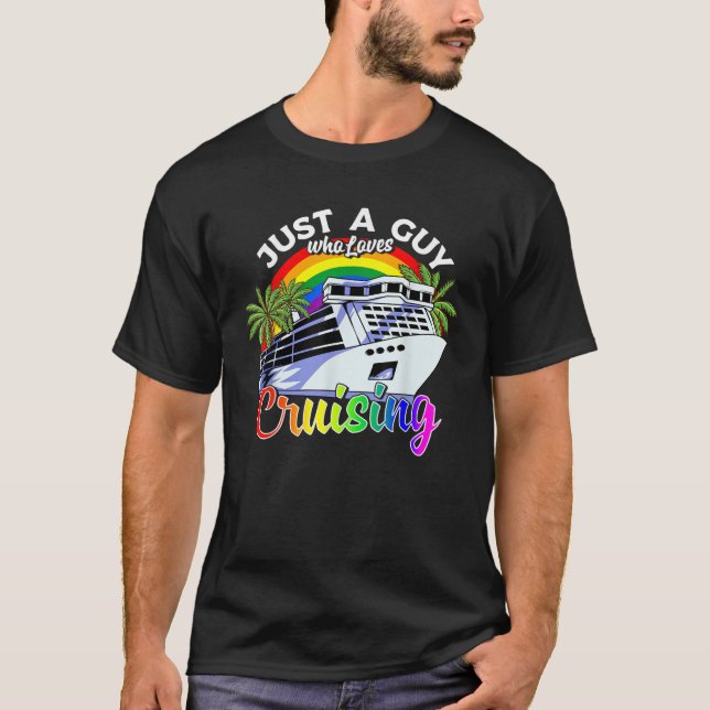 Gay Cruise Shirt LGBT Rainbow Gaycation Cruising V (Front)