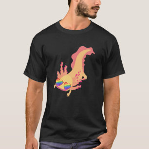 Gay Cute Axolotl LGBT Rainbow Sunglasses Lesbian P T-Shirt