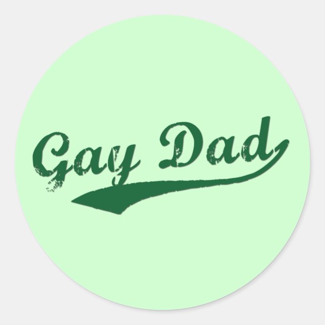 Gay Dad Classic Round Sticker (Front)