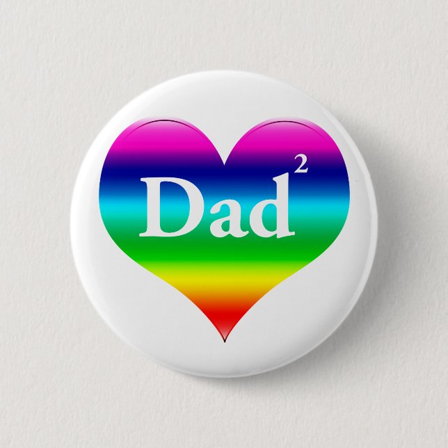 Gay Dad Squared LGBT 6 Cm Round Badge (Front)