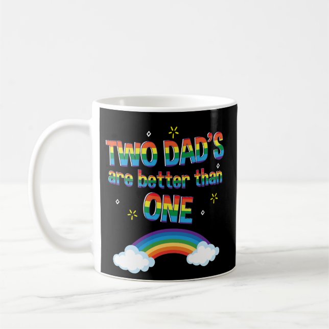 Gay Dads Fathers Day Coffee Mug LGBT Pride Gift (Left)