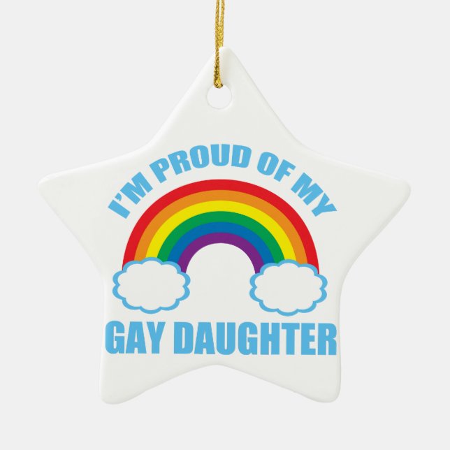 Gay Daughter Ceramic Tree Decoration (Front)