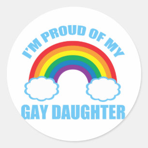 Gay Daughter Classic Round Sticker