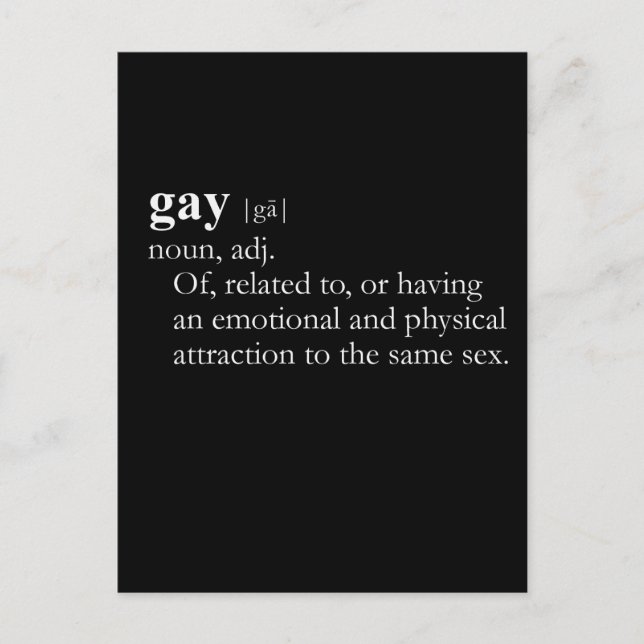 GAY (definition) Postcard (Front)