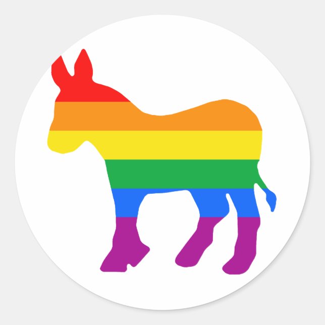 GAY DEMOCRAT CLASSIC ROUND STICKER (Front)
