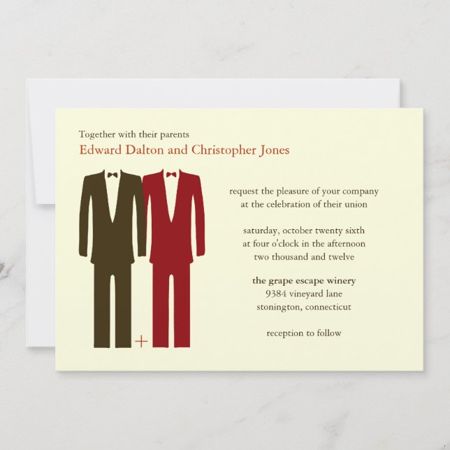 Gay Do the Math Light Autumn Invitations (Front)