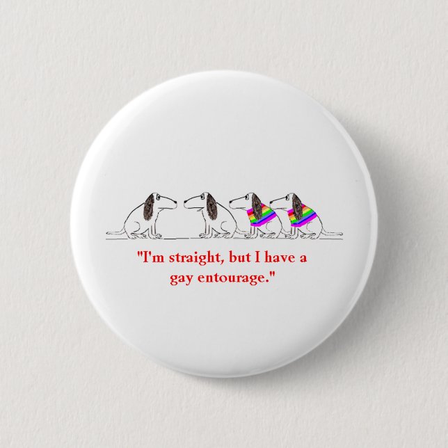 Gay Dog Cartoon #3 6 Cm Round Badge (Front)