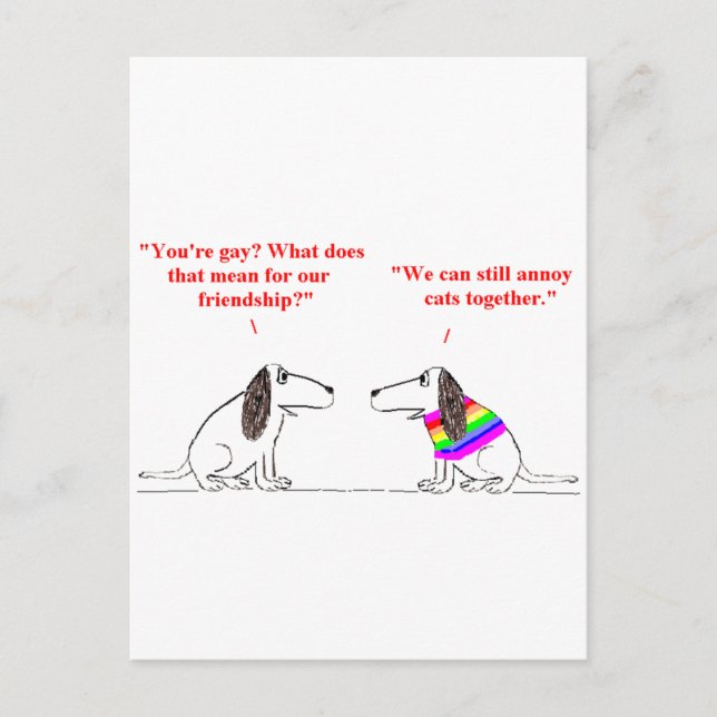 Gay Dog Cartoon 45 Postcard (Front)