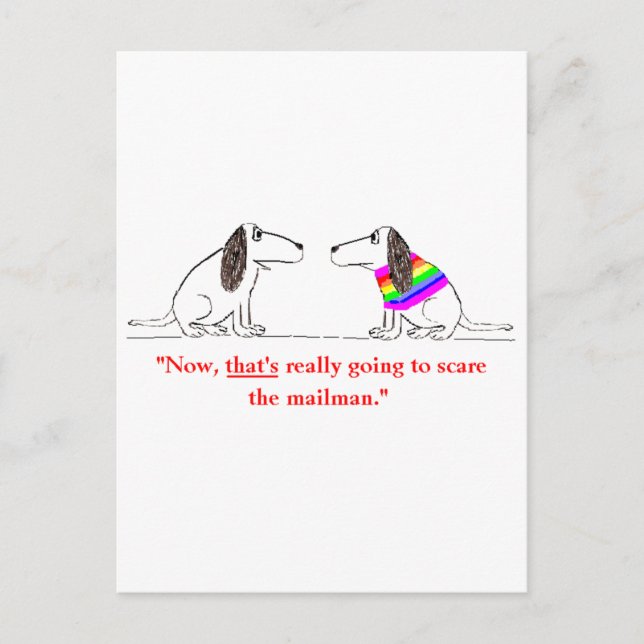 Gay Dog Cartoon #5 Postcard (Front)
