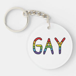 Gay Doodle Design Key Ring