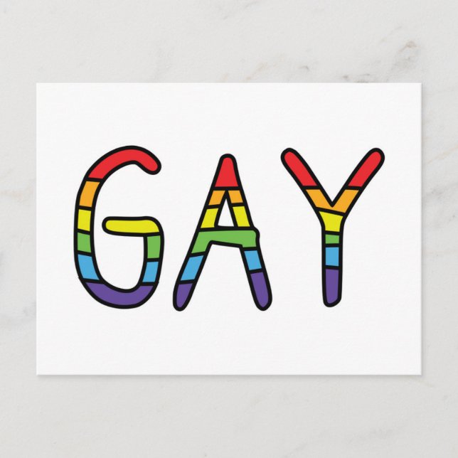 Gay Doodle Design Postcard (Front)