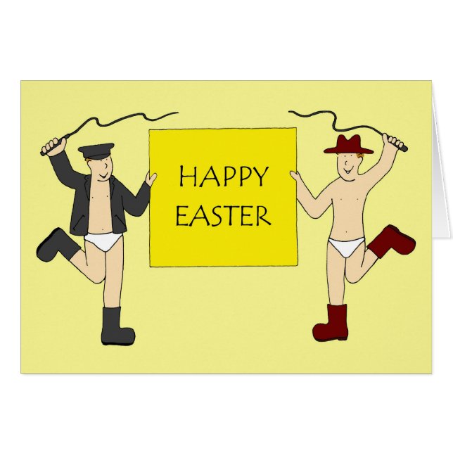 Gay Easter Greetings Cartoon (Front Horizontal)