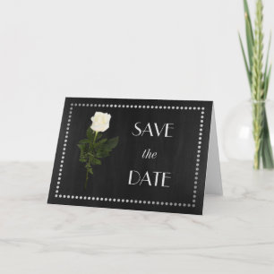 Gay Elegant Black and Silver RSVP with Rose Invitation