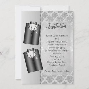 Gay Elegant Silver Wedding Invitation