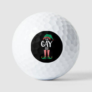 Gay Elf LGTBQ Matching Family Christmas Party Golf Balls
