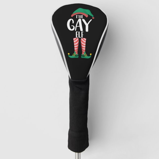 Gay Elf LGTBQ Matching Family Christmas Party Golf Head Cover (Front)
