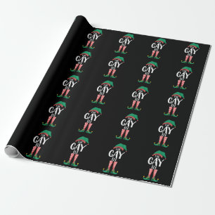 Gay Elf LGTBQ Matching Family Christmas Party Wrapping Paper