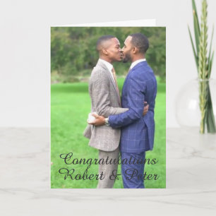 Gay Engagement/Wedding Card - Gay Couple Kissing