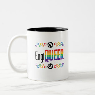 Gay Engineer Engineering Engiqueer Pride Month Two-Tone Coffee Mug