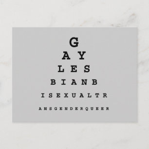 Gay Eye Chart Postcard