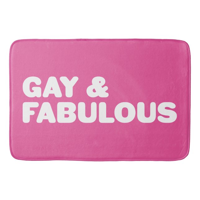 Gay & Fabulous Big Letters Customisable Colour Bath Mat (Front)