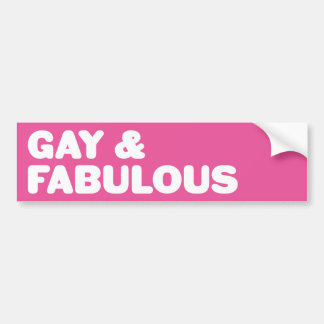 Gay & Fabulous Pink Statement Customisable Colour Bumper Sticker