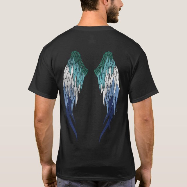Gay Flag - Angel Wings T-Shirt (Back)