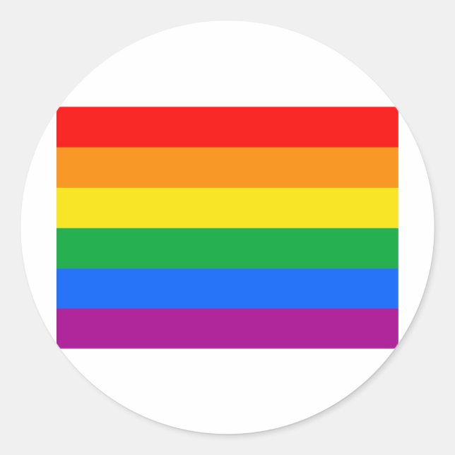 GAY FLAG ORIGINAL CLASSIC ROUND STICKER (Front)